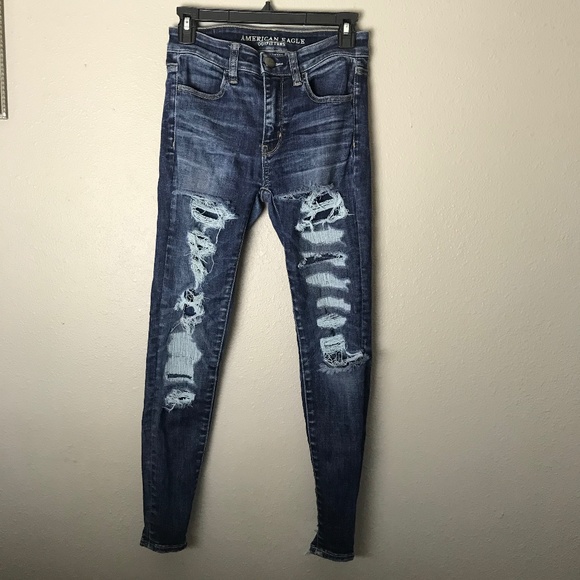 American Eagle Outfitters Pants - AE Highrise Distresses Jegging